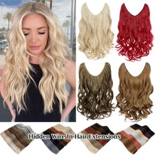 Hidden Wire In Hair Extensions Secret Miracle Ring 100% Real as Human Thick Long