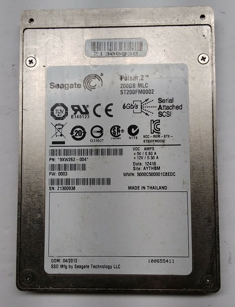 Seagate 企業向け SSD 「Pulsar.2」 SAS 6GbpsとSATA 6Gbps対応 2.5インチ ST200FM0012 200GB i8my1cf Amazon.com: Seagate Pulsar.2 200 GB SATA 6Gb/s MLC Enabled