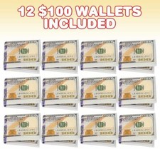 12 Pack of 100 Dollar Bill Wallet for Kids Party Favor Money Bi-Fold Card Holder