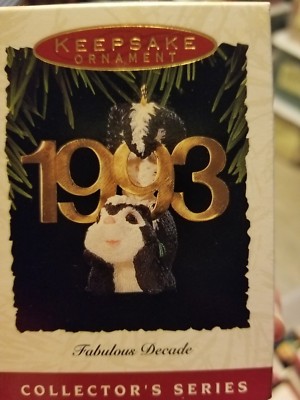1993 Hallmark Keepsake Ornament Fabulous Decade Skunk 4th in Series NIB NEW IN 