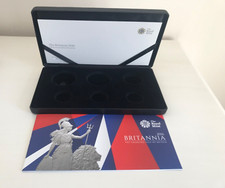2019 Royal Mint Silver Proof Britannia 6 Coin Set Box & COA Only - NO COINS -