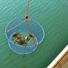 Kit due anelli reti granchio fondo griglia filo 24"20"12" con imbracatura e clip esca