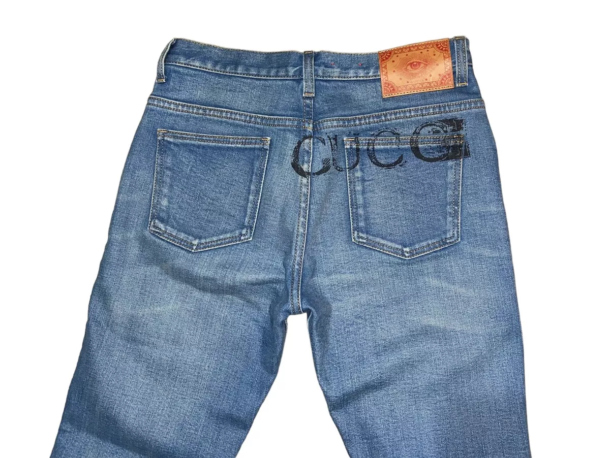 $920 Gucci Logo SS18 Italy Denim Jeans 26