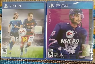 PS4 Game Bundle of (2) EA Sports FIFA 16 and NHL 20 Brand New Never Opened