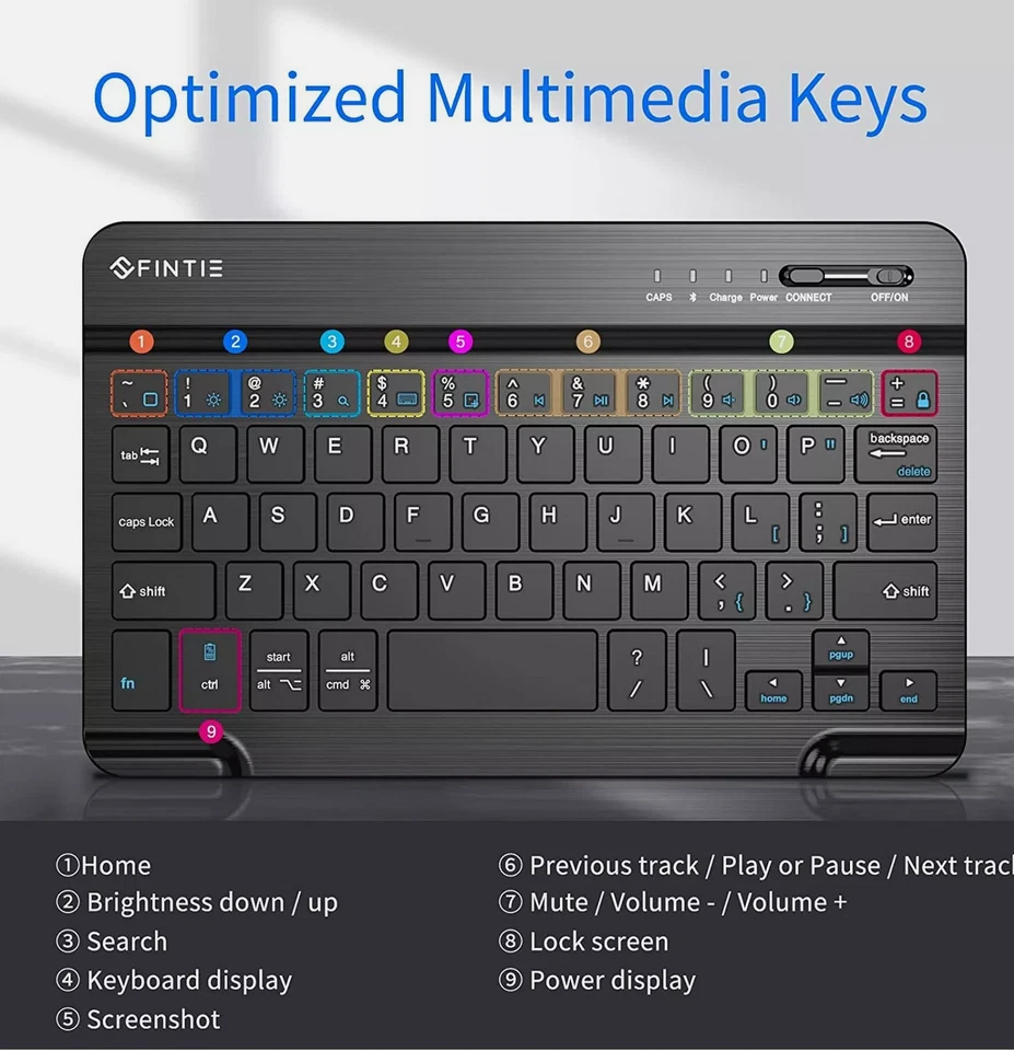 Fintie Ultrathin Wireless Bluetooth Keyboard For IOS Tablet - Image 2 of 4