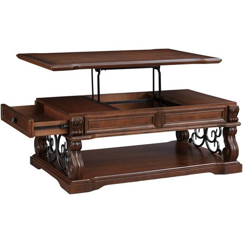 Ashley Alymere Rustic Brown Lift Top Coffee Table eBay