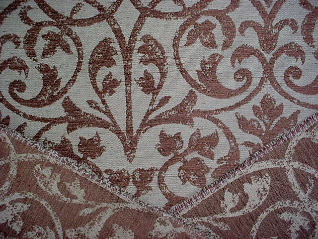 Tela de tapicería de chenilla con pergamino de chocolate azul mineral Kravet 30045 10-1/8 años Foto 4 de 4