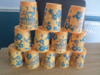 WSSA SPEED STACKS TASSEN SET 12 GUTER ZUSTAND KOSTENLOSER UK POST