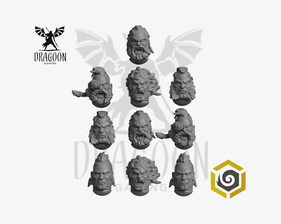 Space Knight Primal Hounds Heads. Conversion Bits für Prime 28mm Sci-Fi Marines