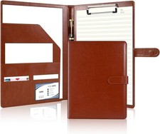 Professional Portfolio Binder with Clipboard, Faux Leather Padfolio Organizer fo