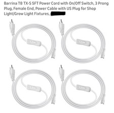 5FT Power Plug, US Plug Power Cord Cable For T8/T5 Linkable LED Tube Light
