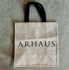 ARHAUS Carryall Jute tote Bag large 17"x18"x10" Reusable Shopper Canvas big