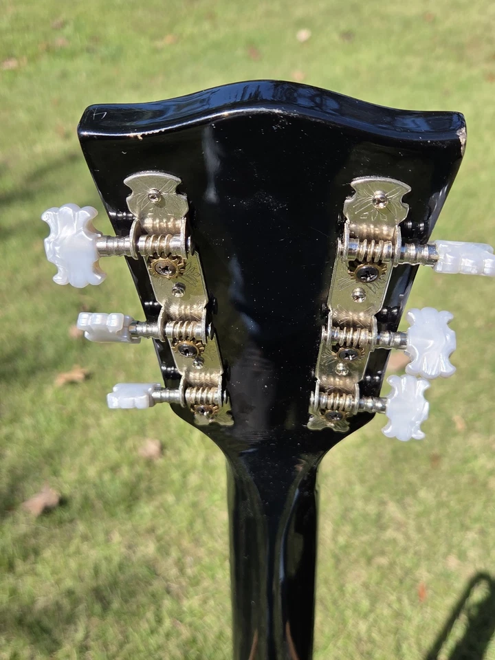 Cuerpo de guitarra eléctrica Kay años 60 Thinline con mástil nuevo, cableado, pastillas protector de puente Foto 2 de 4