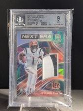 2021 Panini Spectra Next Era Materials Neon Marble Ja'Marr Chase RC 1/4 BGS 9