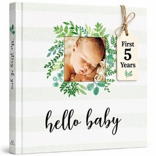 Baby Memory Book for First 5 Years - Milestone Scrapbook Journal, Gender Neutral