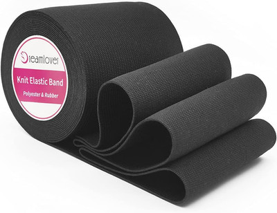 Black Elastic Band for Sewing, Wide Elastic Band, 3.15 Inches x 6 Yards