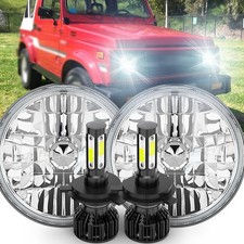 Pair7 Inch Led Round Sealed Headlights Drl Hilo Beam Fit Suzuki Samurai Sj410