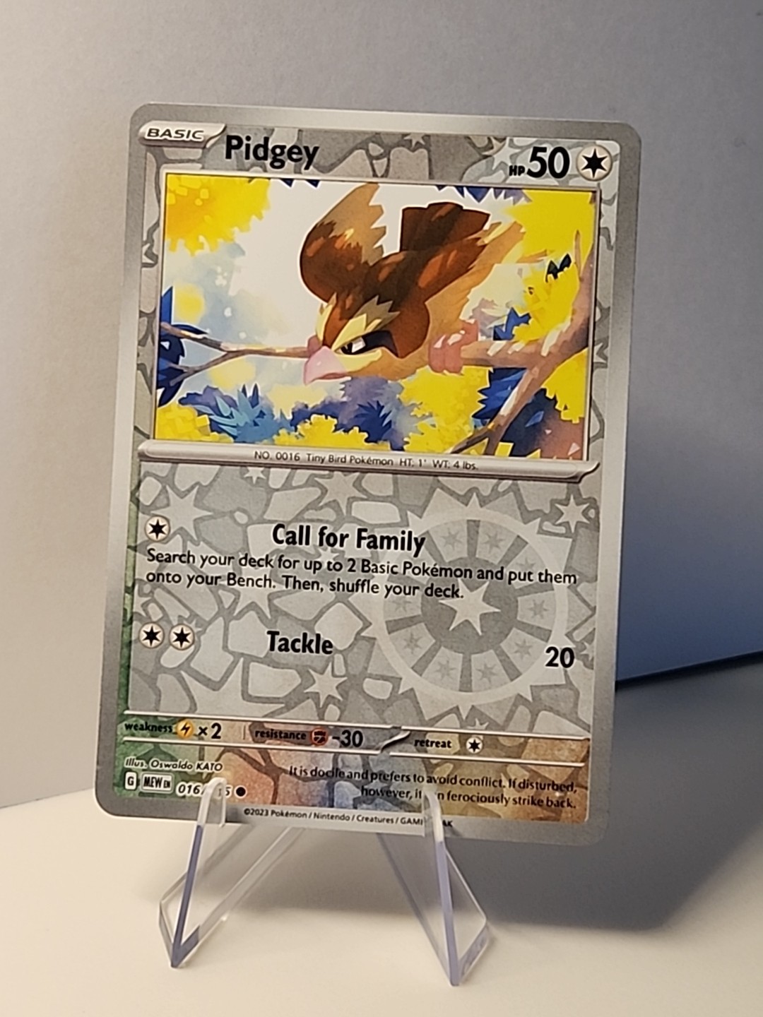 Pidgey 016/165 Sv: Scarlet & Violet 151 Reverse Holo Pokémon TCG NM