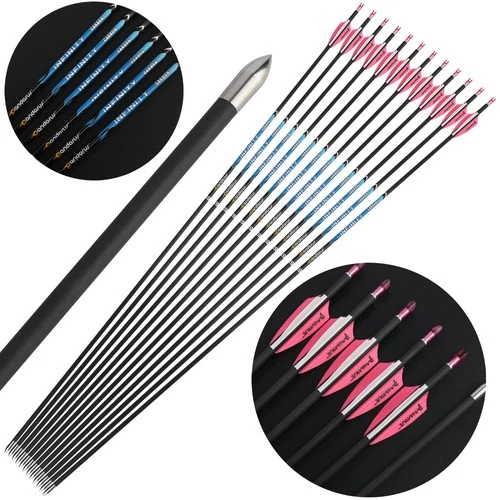 1 Dozen .003" Pure Carbon Arrows SP200-1500 ID4.2 Archery Target Shoot PANDARUS