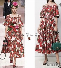 Dolce & Gabbana floral-print poplin midi dress With off-the-shoulder design S
