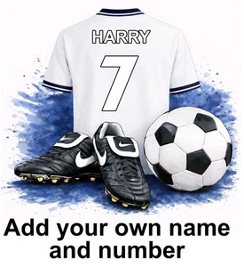 Tottenham Personalised Football Shirt Boots Self Adhesive Vinyl Sticker