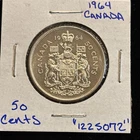 1964 Canada 50 Cents Canadian Silver Half Dollar “1225072” 50C