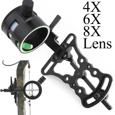 SURWOLF CompoundBogen Visier 2Pin Micro Einstellbar 4X 6X 8X Objektiv Bogenschießen Jagd