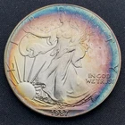 1987 American Silver Eagle Dollar $1 - 1oz .999 Fine Silver - Target Toned