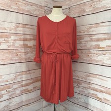Gap Orange Henley Dress NEW Size Large Tie Waist Blouson $50