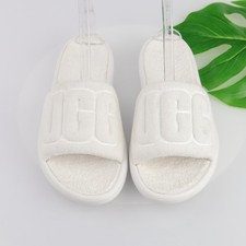 UGG Womens Mini Slide Terry Sandal Size 10 White Slipper Shoes Lounge Resort Spa