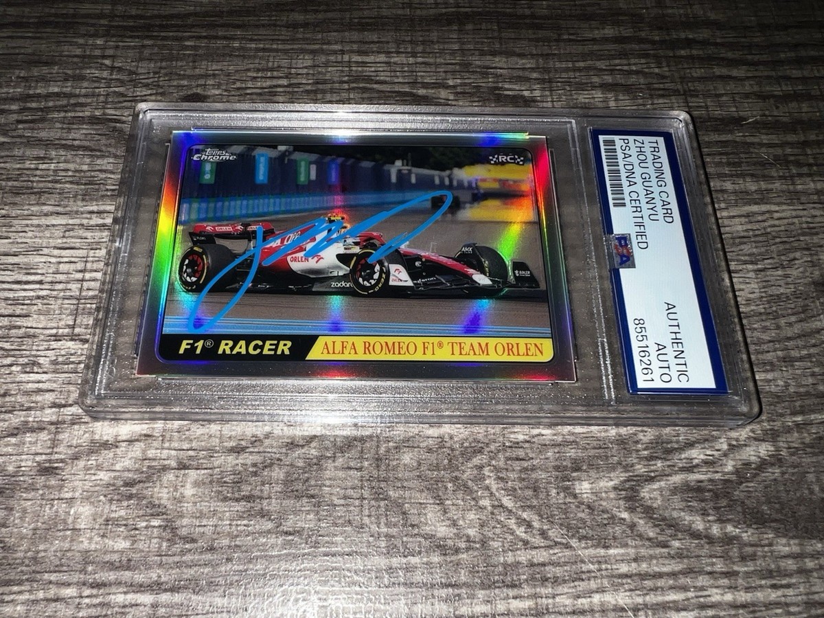 AYU⭐︎ Zhou Guanyu Signed 2022 Topps Chrome F1 Trading Card #T68-GZ Alpha