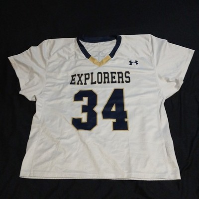 LaSalle Explorers White Football Jersey Mens Large Under Armour