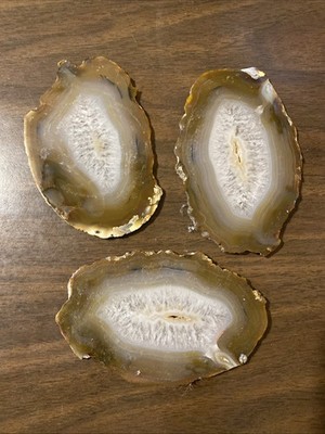 Geode Slices Coaster Set of 3 Natural Agate Stone Coasters