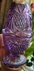 VINTAGE~"FENTON"~WISTERIA~LAVENDER~AMETHYST~"PINEAPPLE"~PEDESTAL~FAIRY~LAMP~HTF
