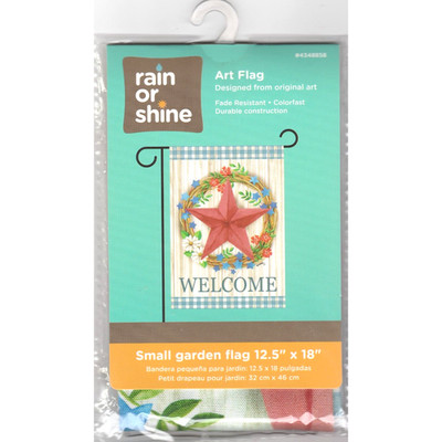 Rain or Shine ''Welcome'' Red Star Reef Garden Porch Flag 1.04-ft W x 1.5-ft