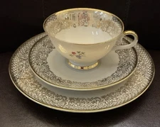 Vintage WINTERLING Marktleuthen Bavaria Cup & Saucer  & Plate  Gold & Whithe