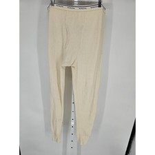 Vintage Fruit of the Loom Mens Sz XL Long John Thermal Pants Waffle Knit Beige