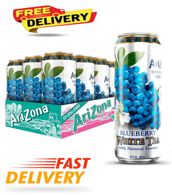 AriZona Blueberry White Tea - Big Can, 22 Fl Oz (Pack of 12)