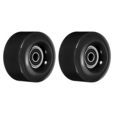 Roller Skate Wheels with Bearings Quad Skate Replacement Outdoor, Black 2pcs