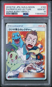 PSA 10 - Professor Elm's Lecture 102/095 SM8 Super-Burst Impact - Pokemon