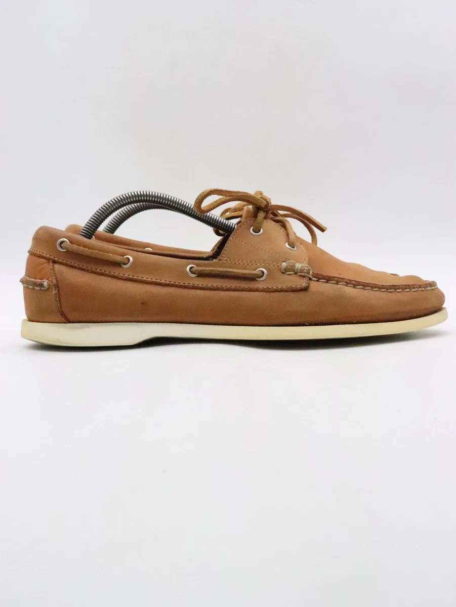 Allen Edmonds Woodhaven Men’s Loafers Brown Leather Slip On Boat Shoes Lace Up 8 Allen Edmonds Boat Shoe Brown Casual Shoes for Men for sale  main image 4