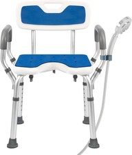 Shower Chair with Arms and Back Heavy Duty 330lbs, Chair with Cutout Seat