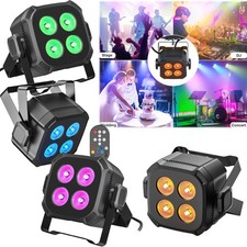 80W 4 LED 4in1 RGB PAR Light RGBWYP CYAN Stage Light DMX DJ Wash Light w/ Remote