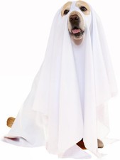 Halloween Ghost Dog Costume - White  Cat Cosplay 100 140cm,