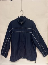 Nike Full Zip Athletic Jacket Navy Blue Training Track