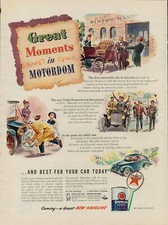 1945 Oil Gas Texaco Havoline 1940s Vintage Print Ad Car Auto Motor Lubricant