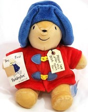 Eden MY FIRST PADDINGTON BEAR plush stuffed animal red raincoat hat 9"h 1997