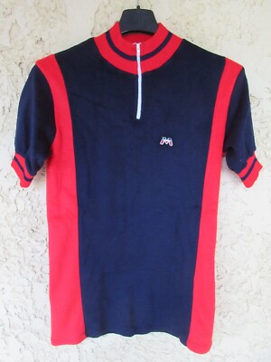 Maillot Cycliste Vintage MOTOBECANE - Années 80 - Aspect Velours - Taille M
