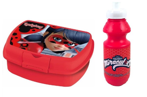 Miraculous Ladybug Kleine Brotdose FüR Sandwich Lunchbox Und Flasche Rot-image