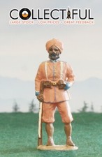VINTAGE LEAD FIGURE - INDIAN SIKH SOLDIER w/ SWORD - PINK - BRITAINS SIZE  893